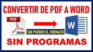 Como convertir de PDF a WORD Sin programas Fácil y rápido 2024 [upl. by Irtimed]