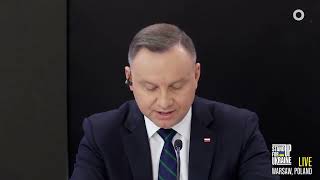 Polish President Andrzej Duda Remarks  Stand Up for Ukraine [upl. by Asaph985]