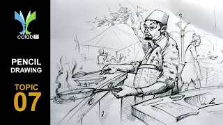 PENCIL DRAWING  TOPIC 07  CHEF AT WORK [upl. by Carling]