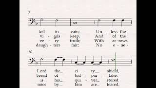 Psalter Hymnal 269 Unless the Lord the House Shall Build Psalm 122 BASS [upl. by Ailev]