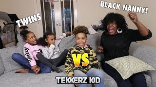 TWINS vs BLACK NANNY Football Challenge [upl. by Rebak]