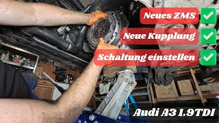 Vw  Audi 19 TDI Zweimassenschwungrad  Kupplung wechseln DIY mechanic [upl. by Anitsej]