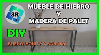 Mueble estilo industrial  Mesa de Madera y Metal  Bricolaje con Palet DIY [upl. by Treb580]