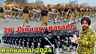 Republic Day 2024  Republic Day rehearsal India Gate 26 January parade rehearsal kartavya path [upl. by Acinemod125]