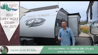 2022 Forest River Grey Wolf 23DBH Vin 2577  Layzee Acres RV Sales [upl. by Nonnelg923]