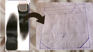 HOW TO DRAW THE GUIDELINE TO VENTILATE A 55 FREE PART CLOSURE CLOSURE VENTILATION closurewigs [upl. by Luhe]