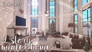 2 story christmas winter home interior ୨୧  bloxburg speedbuild  luminto [upl. by Notyal]