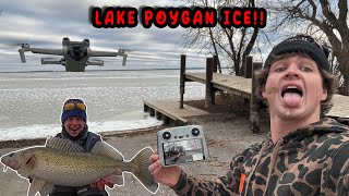 Lake Poygan EARLY ICE w my Drone [upl. by Palocz]