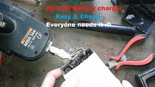 Make the Simplest 2S Liion 18650 84V charger from 2 old chargers [upl. by Ynavoeg]