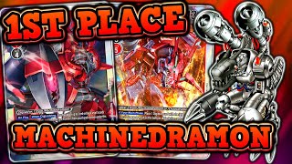 1st Place MACHINEDRAMON Deck • Digimon TCG BT12 [upl. by Sollie297]