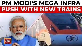 PM Modi Flags Off Six New Vande Bharat Trains Inaugurates Projects Worth 21000 Crore [upl. by Annayhs]