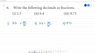 Class 7 TN Maths Term II 1 Number System Exercise 12 6 Write decimals as fractionsi25 ii64 [upl. by Arenat863]