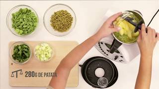 Como hacer pure de verduras con carne pescado o pollo con Thermomix MT5  Recetas Español [upl. by Greenebaum631]