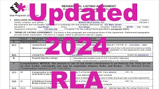 Updated  July 2024 New Listing Agreement Tutorial CAR Form RLA  Post NAR Settlement Fully Revised [upl. by Yelnikcm]