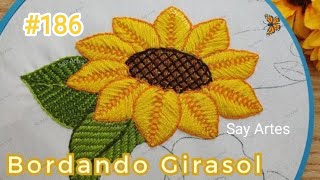 186 Puntada fantasia para bordar un girasol 🌻 Say Artes [upl. by Rip]