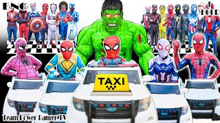 SpiderMan Bros protect Superheros Taxi Car  SpiderMan Into The SpiderVerse 2024 122 [upl. by Micky]