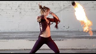 Fire Spinning to David Starfire 4K [upl. by Nami]