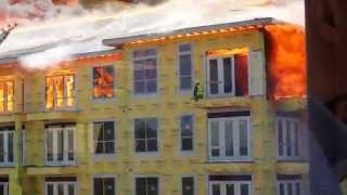 Trapped Man Rescued from Massive Houston TX Apartment Fire [upl. by Tigram]