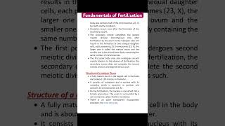 Study Notes Fundamentals of Fertilization study education educational studynotes nursing [upl. by Annabelle831]