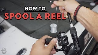 How To Spool A Spinning Reel  Bass Fishing Basics [upl. by Nuahsar]