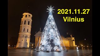 2022 Vilniaus Kalėdų Eglės Įžiebimas Katedros Aikštėje  Vilnius Christmas Tree 2021 [upl. by Mello]