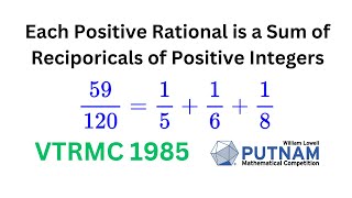 Rationals as Sums of Reciprocals of Positive Integers VTRMC 1985 [upl. by Oicnerolf10]