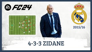 Zidane 433 Real Madrid 201516 EA FC 24 Tácticas [upl. by Jereld]