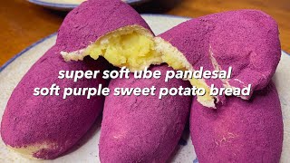 SUPER SOFT UBE PANDESAL  KOREAN SWEET POTATO BREAD サツマイモパン [upl. by Terchie244]