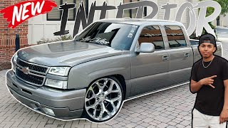 FULL INTERIOR SWAP On SLAMMED Crew Cab Silverado  Cloth to Leather [upl. by Arihsak]