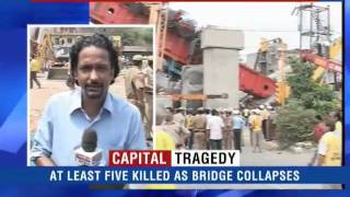 Delhi metro bridge at construction site collapses [upl. by Lotte15]