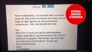 Att skriva på svenska om PARKERINGSBÖTER att klaga klagomål  شكايت كردن از جريمه ماشين [upl. by Currie]