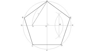 How to draw a regular pentagon inscribed in a circle [upl. by Jenei]