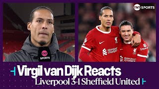 quotITS ALL ABOUT THE POINTSquot  Virgil van Dijk  Liverpool 31 Sheffield United  Premier League [upl. by Enaywd340]