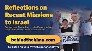 139 Behind the Bima  Reflections on Recent Missions to Israel [upl. by Nairad]