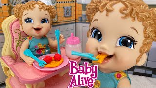 Unboxing Baby Alive BREAKFAST TIME BABY amp First Feeding  How To Unclog Your Doll [upl. by Rehc599]