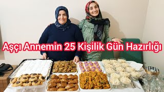 GÜN SIRASI ANNEMDE  7 ÇEŞİT 25 KİŞİLİK GÜN HAZIRLIĞI VE İKRAMLIKLAR  El Açması Börek [upl. by Taub]