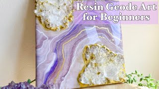 How to Make Resin Geode Art for Beginners on Canvas [upl. by Hsan]