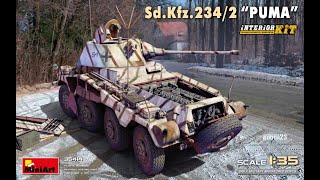 NEW MiniArt Puma SdKfz2342 135 35414 kit review [upl. by Anelad1]