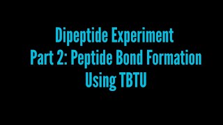 Dipeptide Experiment Part 2 Peptide Bond Formation Using TBTU [upl. by Amarillis]