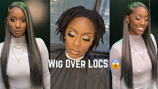 Wig Install Over Locs 🔥 Platinum Highlight Wig 🤍🖤  Alipearl Hair [upl. by Grobe]