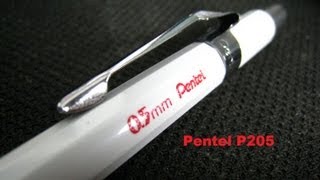 White Pentel P205 Mechanical Pencil Review [upl. by Moscow]