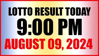 Lotto Result Today 9pm Draw August 9 2024 Swertres Ez2 Pcso [upl. by Howlond]