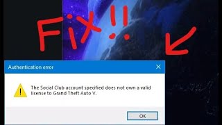 The Social Club Account Specified Does Not Own a Valid License to FIX check description [upl. by Dleifrag999]