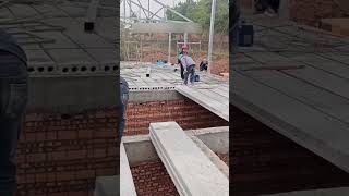 Precast concrete panel roof installation [upl. by Jillian]