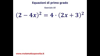 Equazioni di Primo Grado  Esercizio 10 [upl. by Noel]