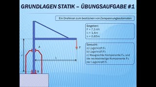 Technische Mechanik  Grundlagen Statik Übungsaufgabe Nr1 [upl. by Nelson]