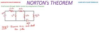 NORTON THEOREM within 10 min with only 3 steps [upl. by Rosenthal580]