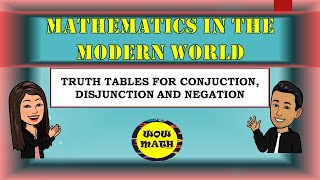 TRUTH TABLES FOR CONJUNCTION DISJUNCTION AND NEGATION  MATHEMATICS IN THE MODERN WORLD [upl. by Martreb]