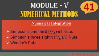 41Numerical Integration  Simpson’s one third 1⁄3 rd amp three eighth 3⁄8 th Rule Weddle’s Rule [upl. by Kamaria]