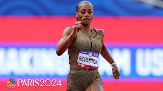 ShaCarri Richardson posts LIGHTNINGFAST time in 200m Trials heat  NBC Sports [upl. by Hsreh19]